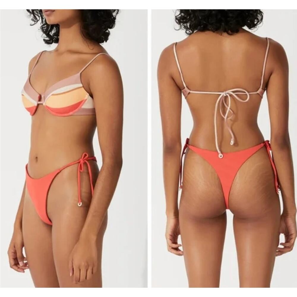 Zulu & Zephyr x Free People Balconette Bikini w/Thong Bottoms US 6/Top 4/Bottoms
